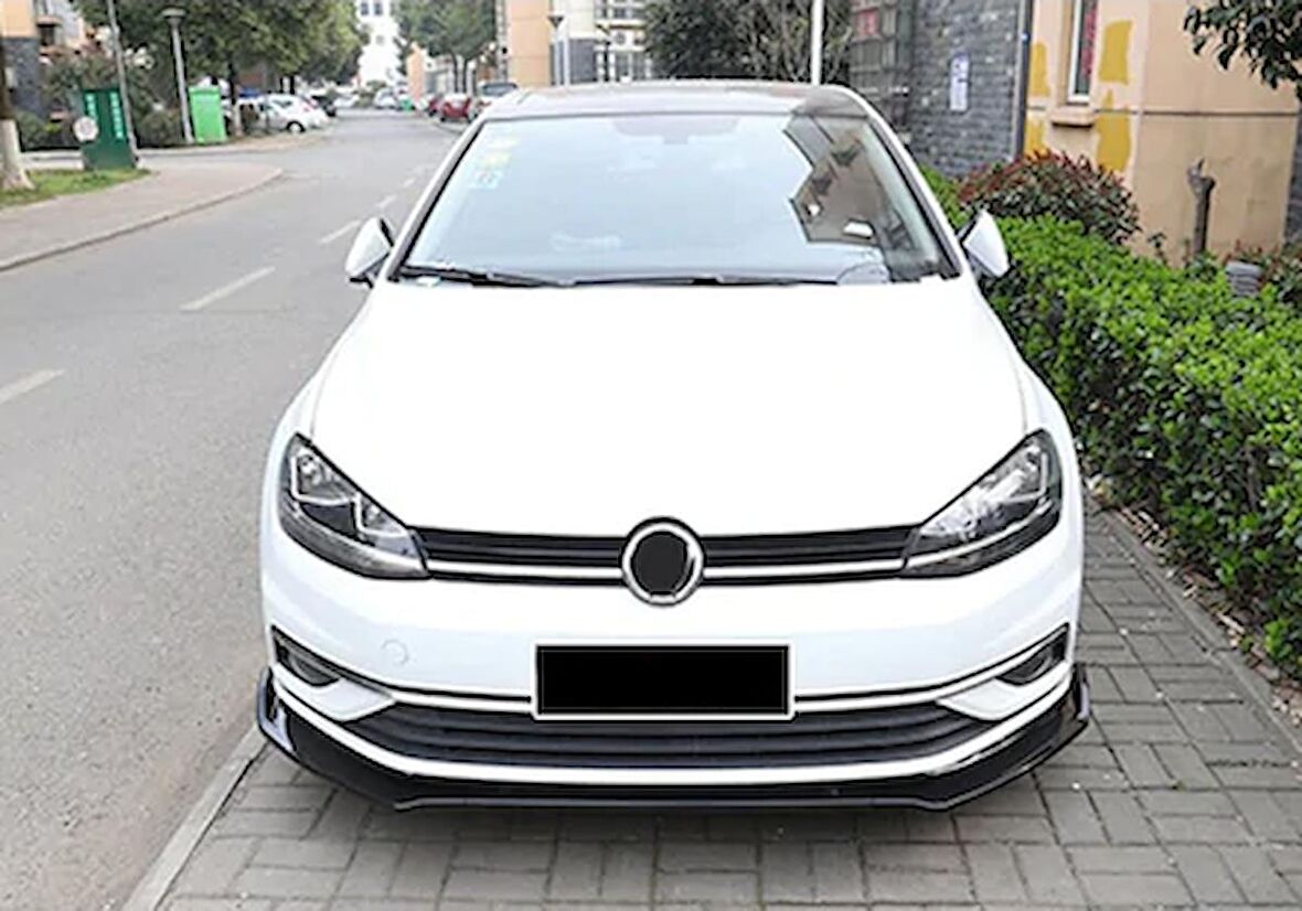 Vw Golf 7 7.5 Esnek 3 Parça ABS Lip Piano Black Flaplı Kanatlı