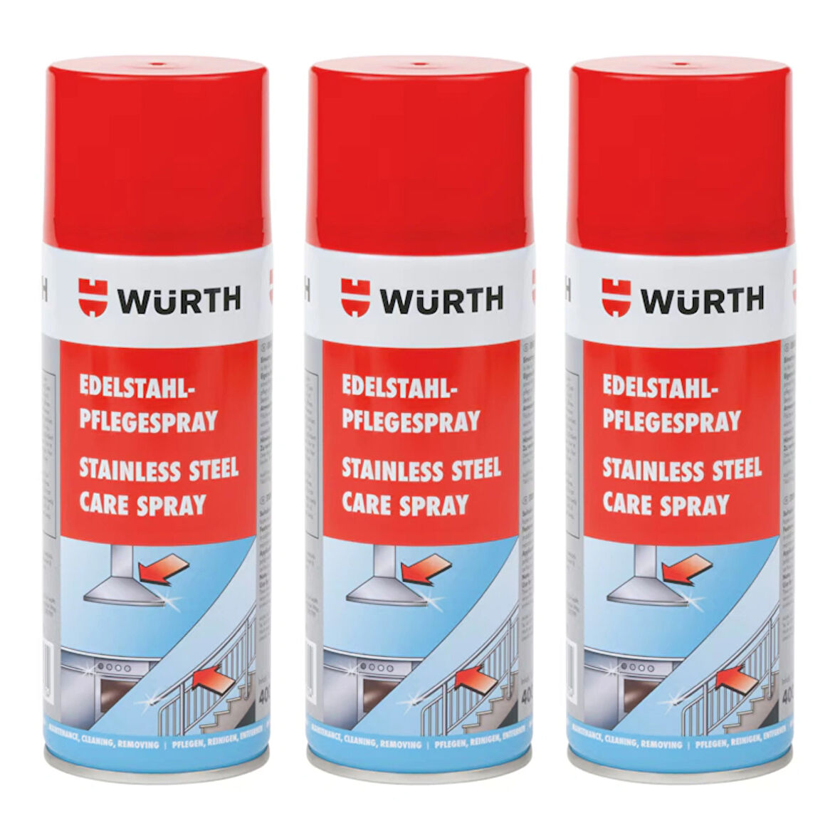 WÜRTH PASLANMAZ ÇELİK BAKIM SPREYİ 400 ML 3 ADET