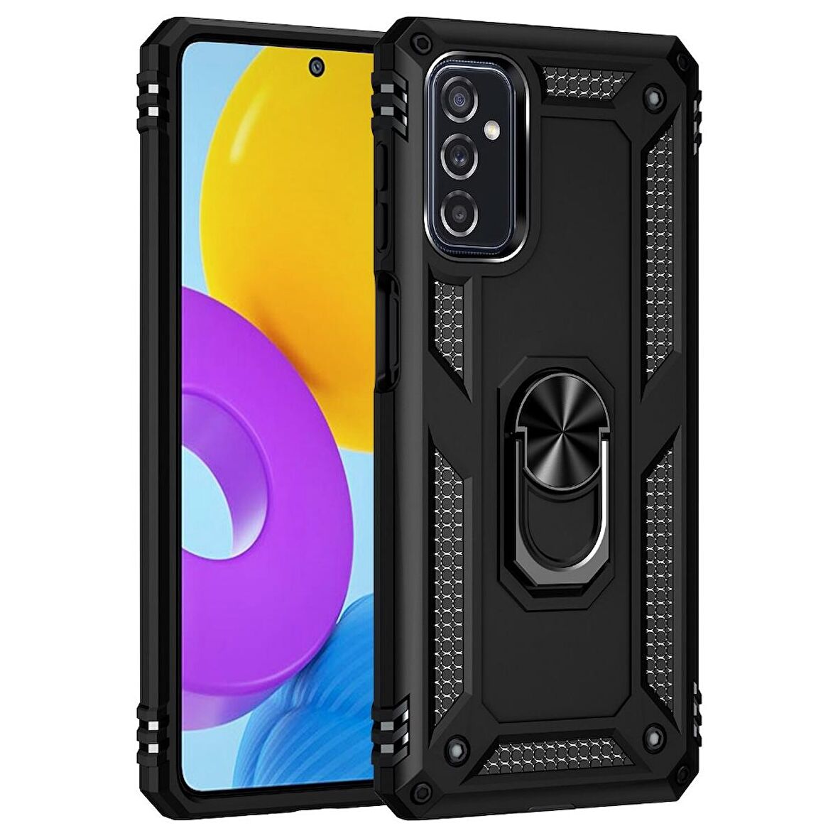Smcase Samsung Galaxy M52 5G Kılıf Vega Yüzüklü Tank Silikon