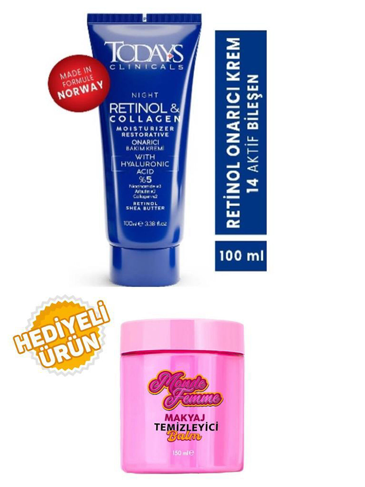 Todays Clinicals Onarıcı Krem+Monde Femme Makyaj Temizleyici Balm 150 Ml Hediyeli