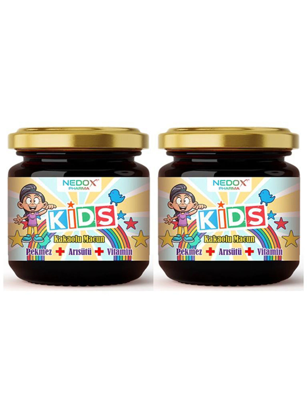 Nedox 2 Adet Kids Çocuklar Için Özel - Arı Sütü, Pekmez, Bal Ve Vitamin Katkılı Kakaolu Macun
