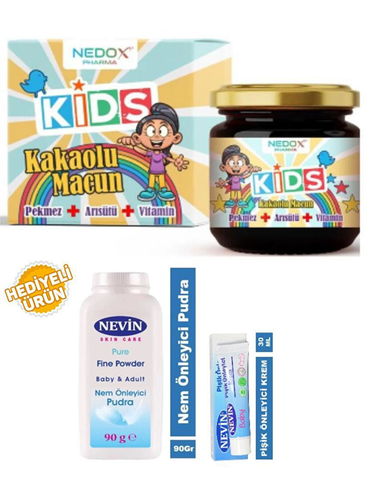 Nedox Kids Çocuklar Için Özel - Arı Sütü, Pekmez, Bal Ve Vitamin Katkılı Kakaolu Macun