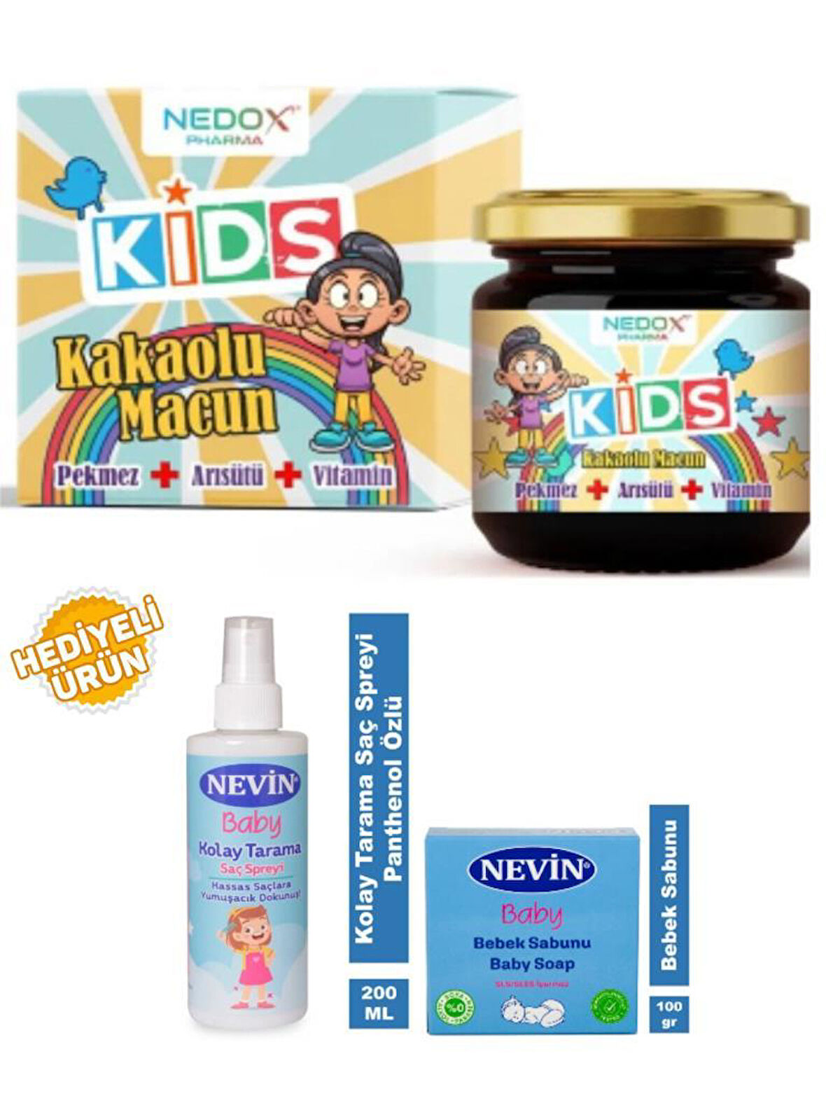 Nedox Kids Çocuklar Için Özel - Arı Sütü, Pekmez, Bal Ve Vitamin Katkılı Kakaolu Macun