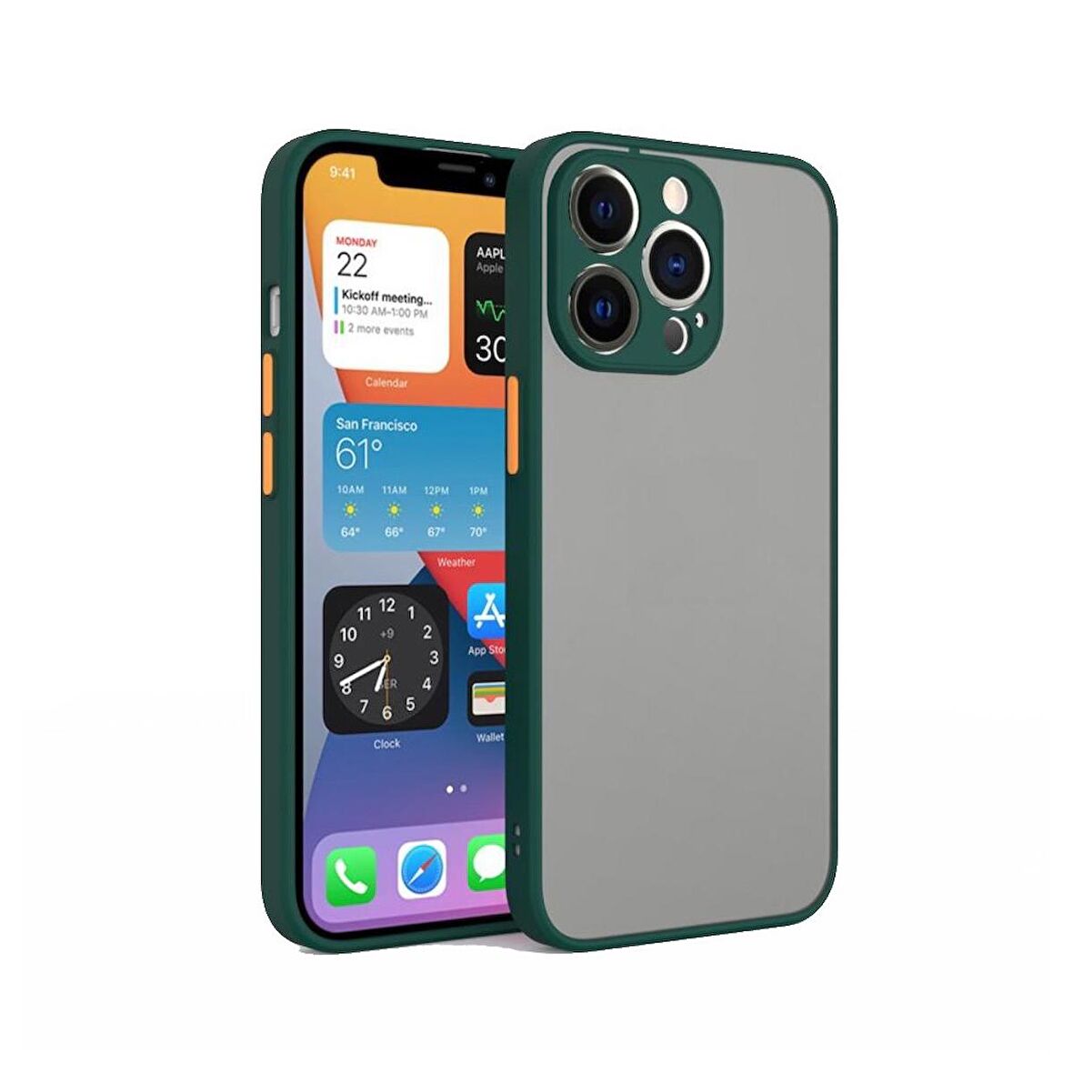 Smcase iPhone 13 Pro Kılıf Kamera Korumalı Hux Mat Sert Silikon