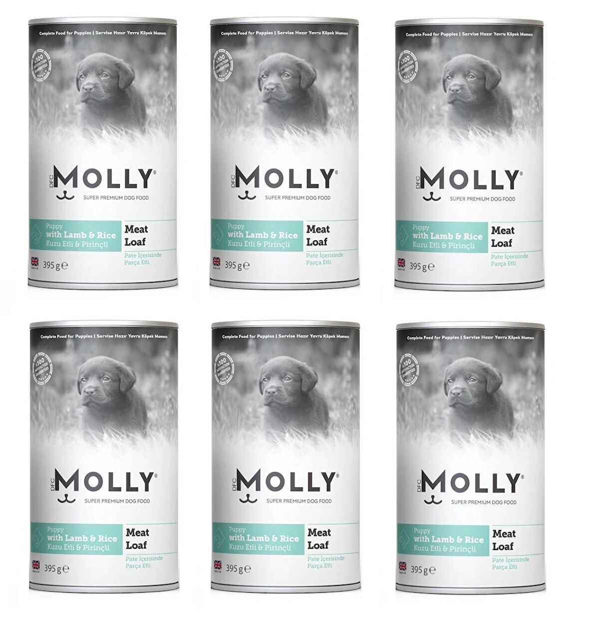 Molly Kuzu Etli ve Pirinçli Ezme Yavru Köpek Konservesi 400 Gr X 6 Adet
