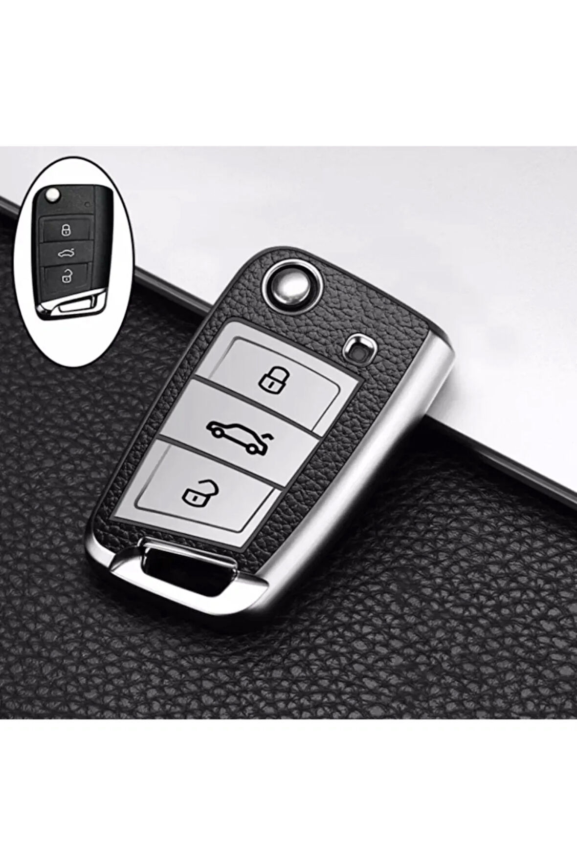 Skoda Rapid Süperlüx Anahtar Kılıfı Gri Renk