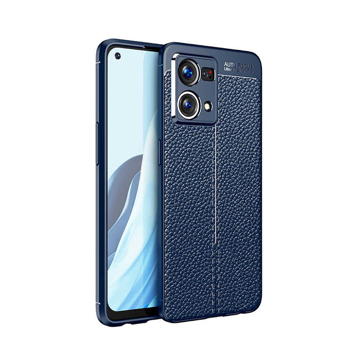 Oppo Reno 7 Kılıf Niss Silikon Deri Görünümlü Kamera KorumalıNano Glass