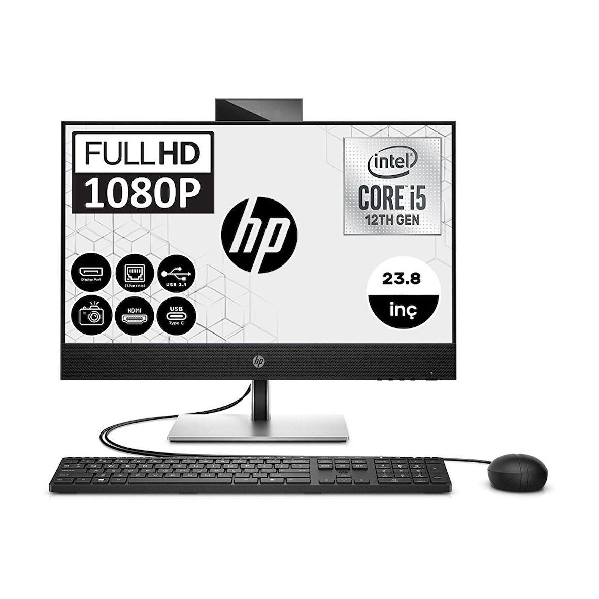 HP ProOne 440 G9 6D379EAWF04 Intel Core i5-12400T 32 GB Ram 512 GB SSD UHD Graphics 23.8" Full HD All in One PC