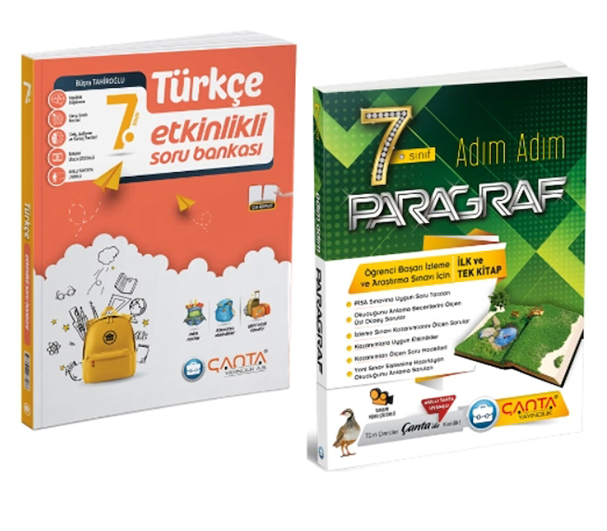 Çanta Yayınları 7. Sınıf Türkçe Etkinlikli Kazanım Soru Bankası + Paragraf Soru Bankası