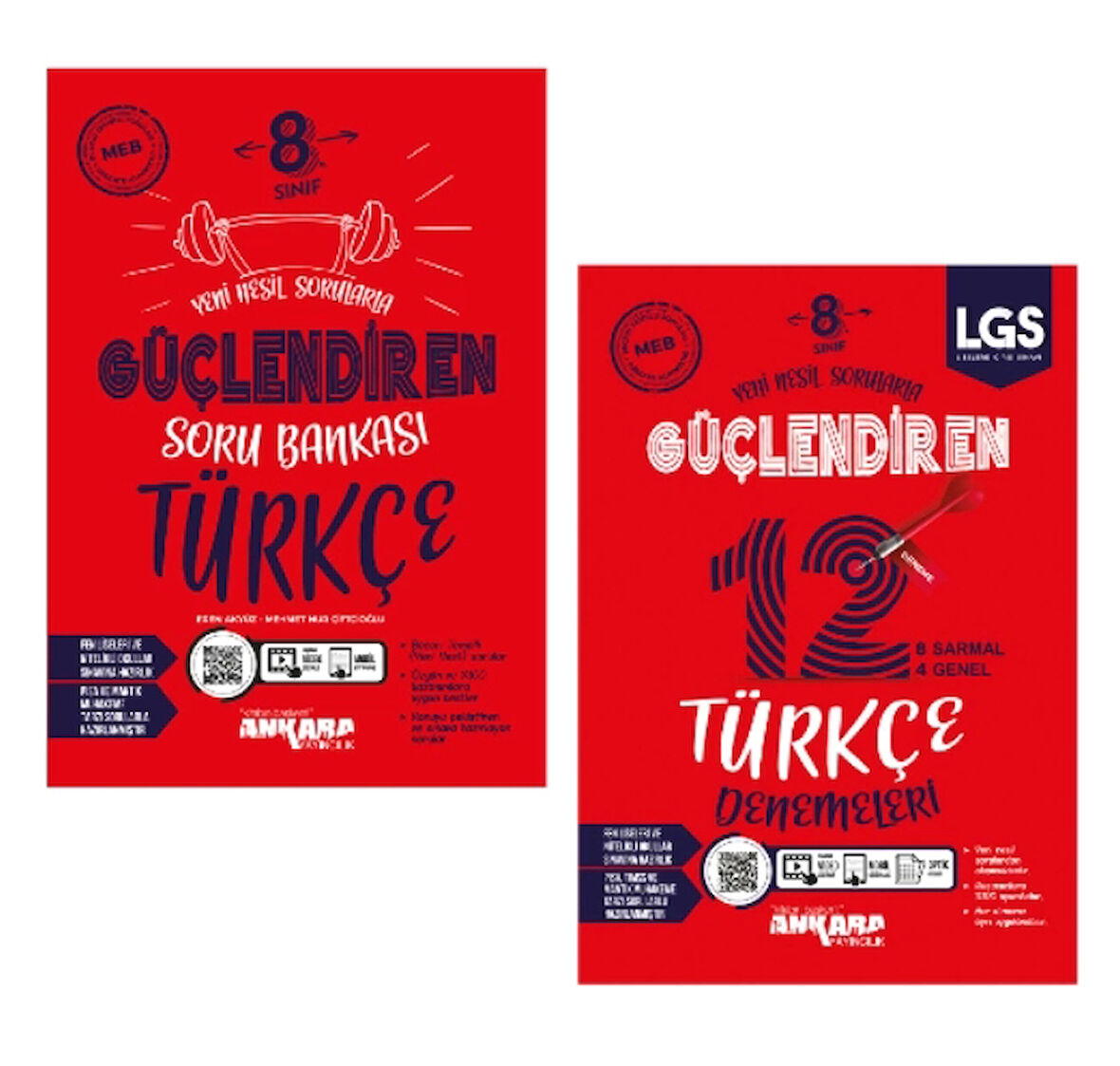 ANKARA YAYINCILIK 8. Sınıf Türkçe Güçlendiren Soru Bankası + 12 Deneme