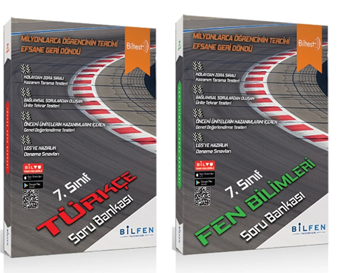 BİLFEN YAYINCILIK 7. SINIF BİLTEST TÜRKÇE+FEN BİLİMLERİ SORU BANKASI