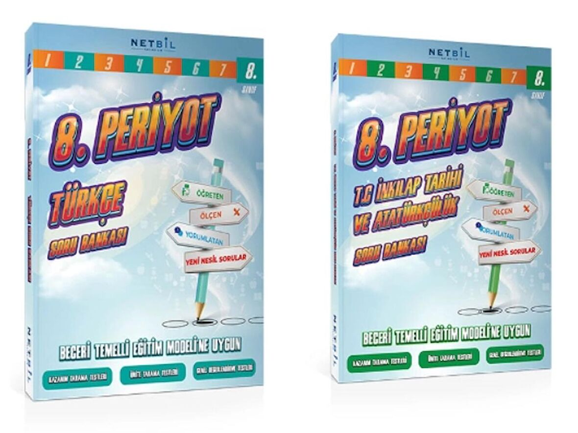 Netbil Yayınları 8. Periyot Türkçe ve T.C. İnkılap Tarihi ve Atatürkçülük Soru Bankası (2 Kitap)