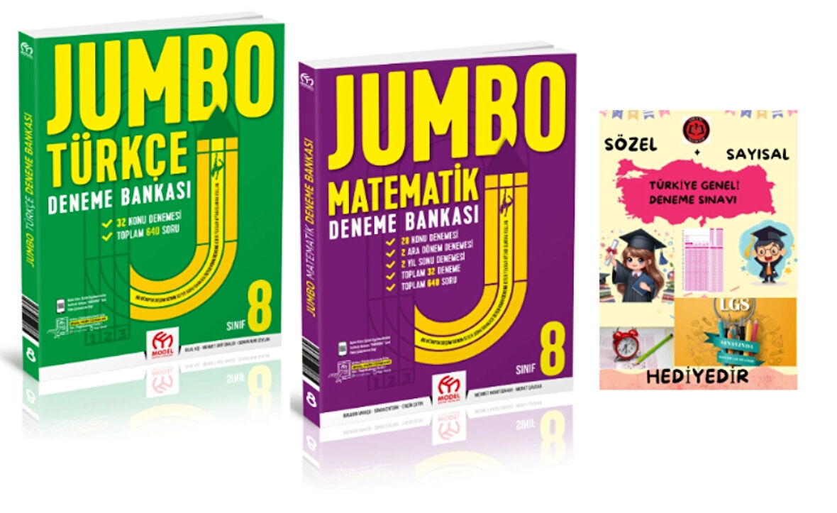 MODEL EĞİTİM YAYINLARI 8. Sınıf Jumbo Türkçe Matematik Deneme Bankası