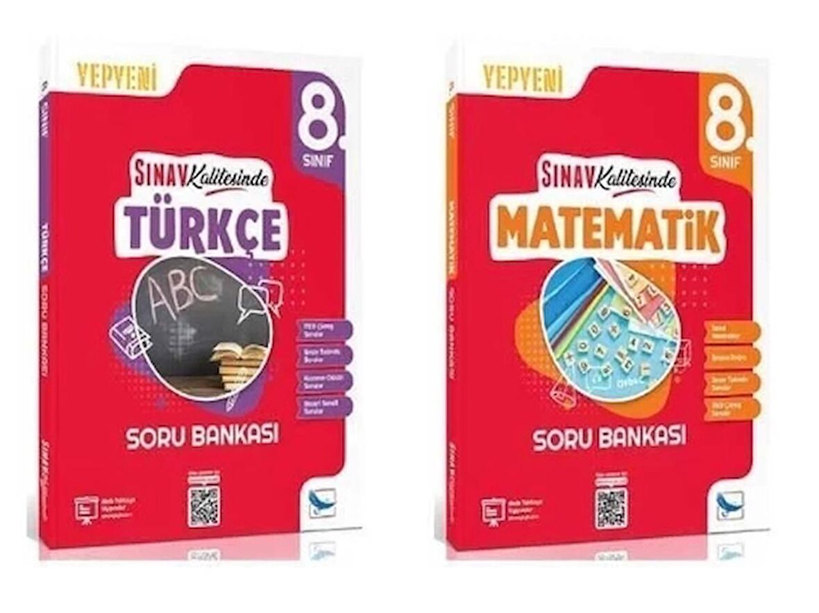 8.SINIF TÜRKÇE + MATEMATİK  SORU BANKASI SINAV KALİTESİNDE (2 KİTAP)