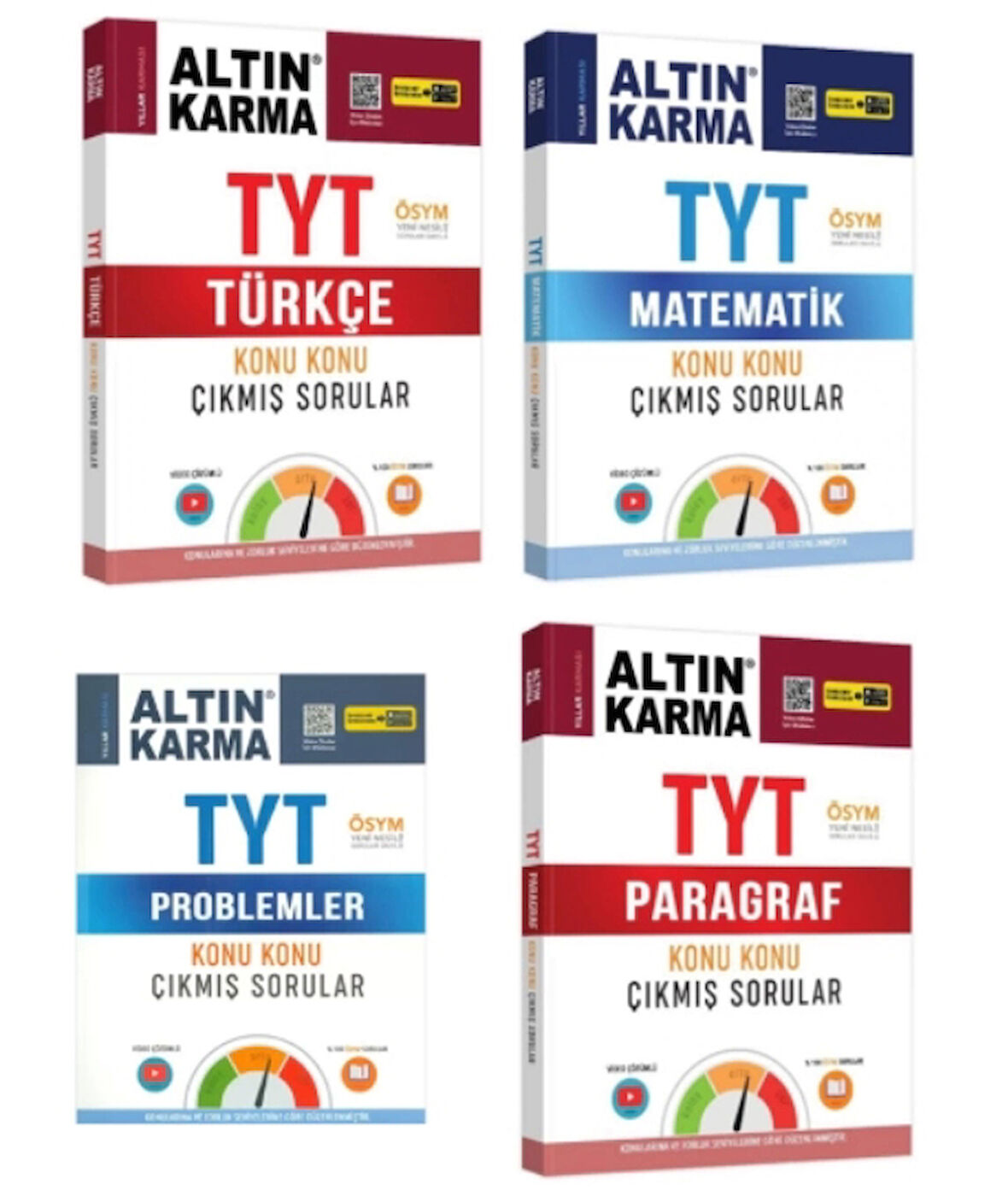 ALTIN KARMA YAYINLARI TYT TÜRKÇE+MATEMATİK+PROBLEMLER+PARAGRAF KONU KONU ÇIKMIŞ SORULAR