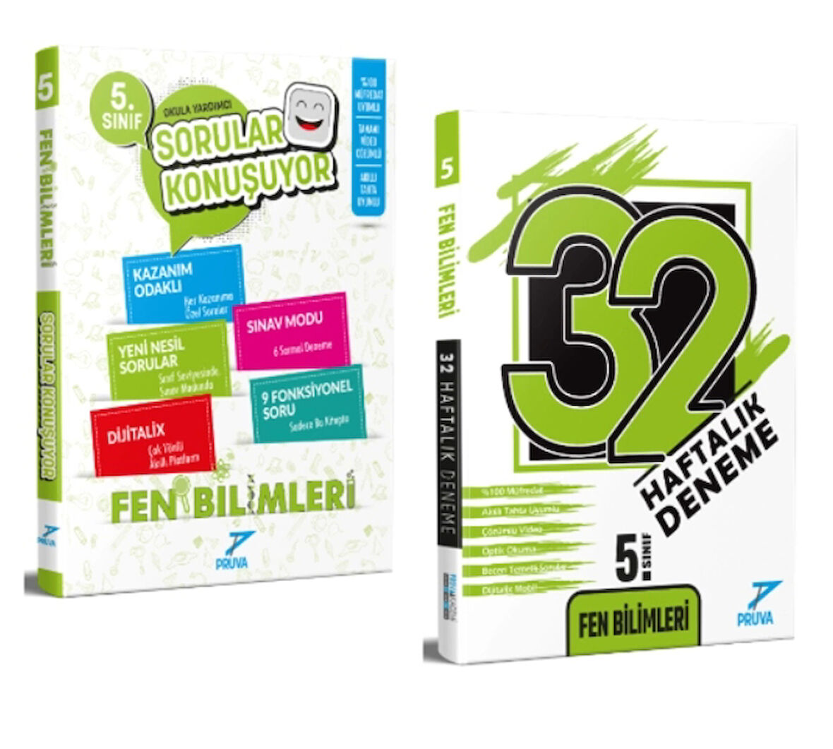 PRUVA AKADEMİ YAYINLARI 5.SINIF+FEN BİLİMLERİ SORULAR KONUŞUYOR+32 HAFTA FEN BİLİMLERİ DENEME