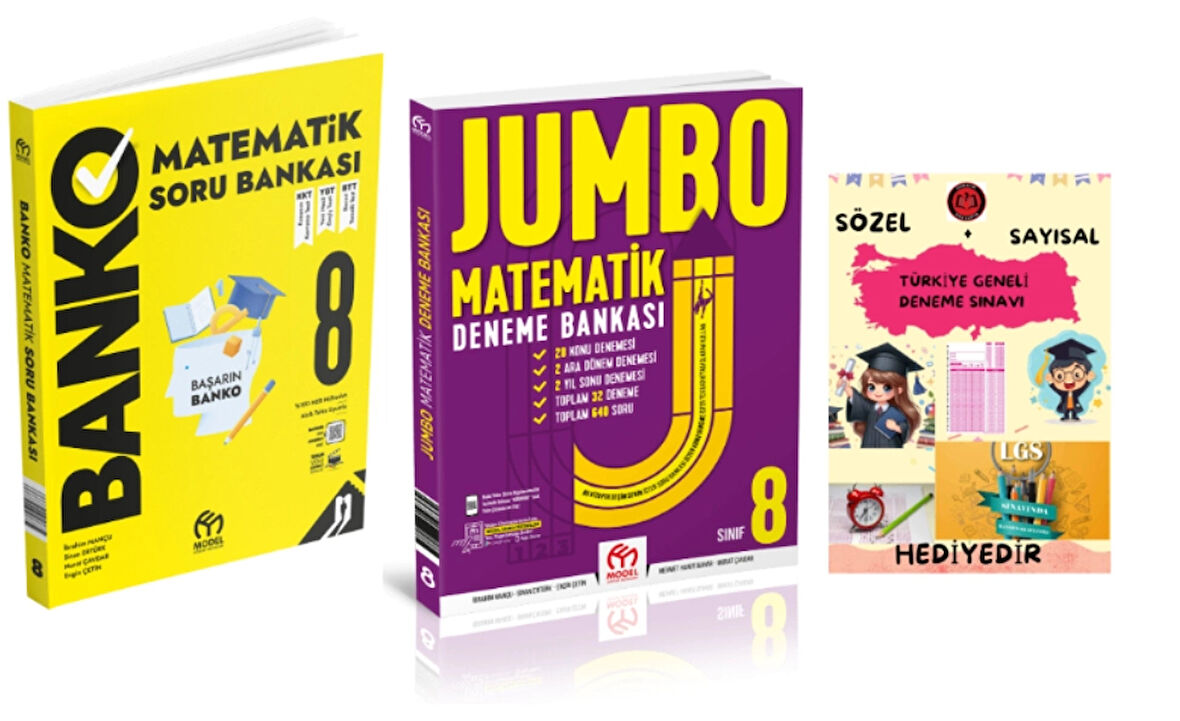 MODEL EĞİTİM YAYINLARI 8. Sınıf Banko Matematik Soru Bankası Matematik Deneme Bankası