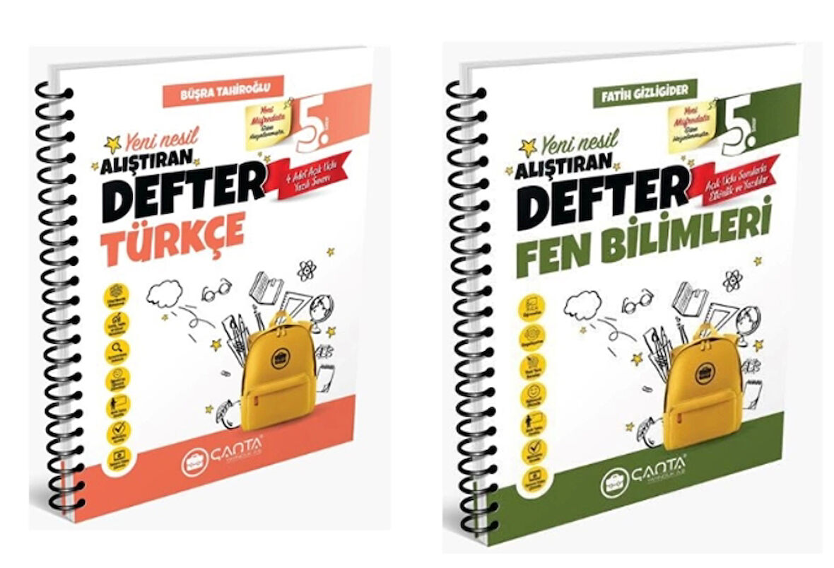 ÇANTA YAYINLARI 5. SINIF TÜRKÇE + FEN BİLİMLERİ OKULA YARDIMCI ÖĞRETEN DEFTER