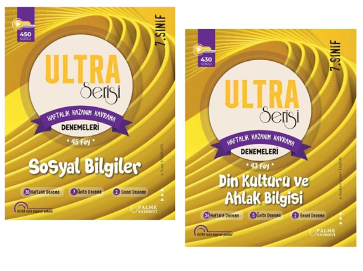 PALME YAYINLARI 7.SINIF SOSYAL BİLGİLER - DİN - KAZANIM KAVRAMA DENEME SETİ