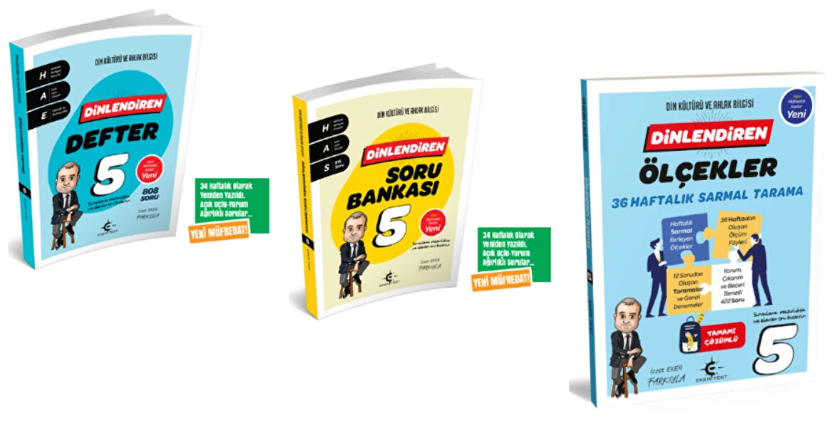 ARI YAYINCILIK 5. Sınıf Dinlendiren Defter - Soru Bankası ve Ölçekler 36 Haftalık Sarmal Tarama