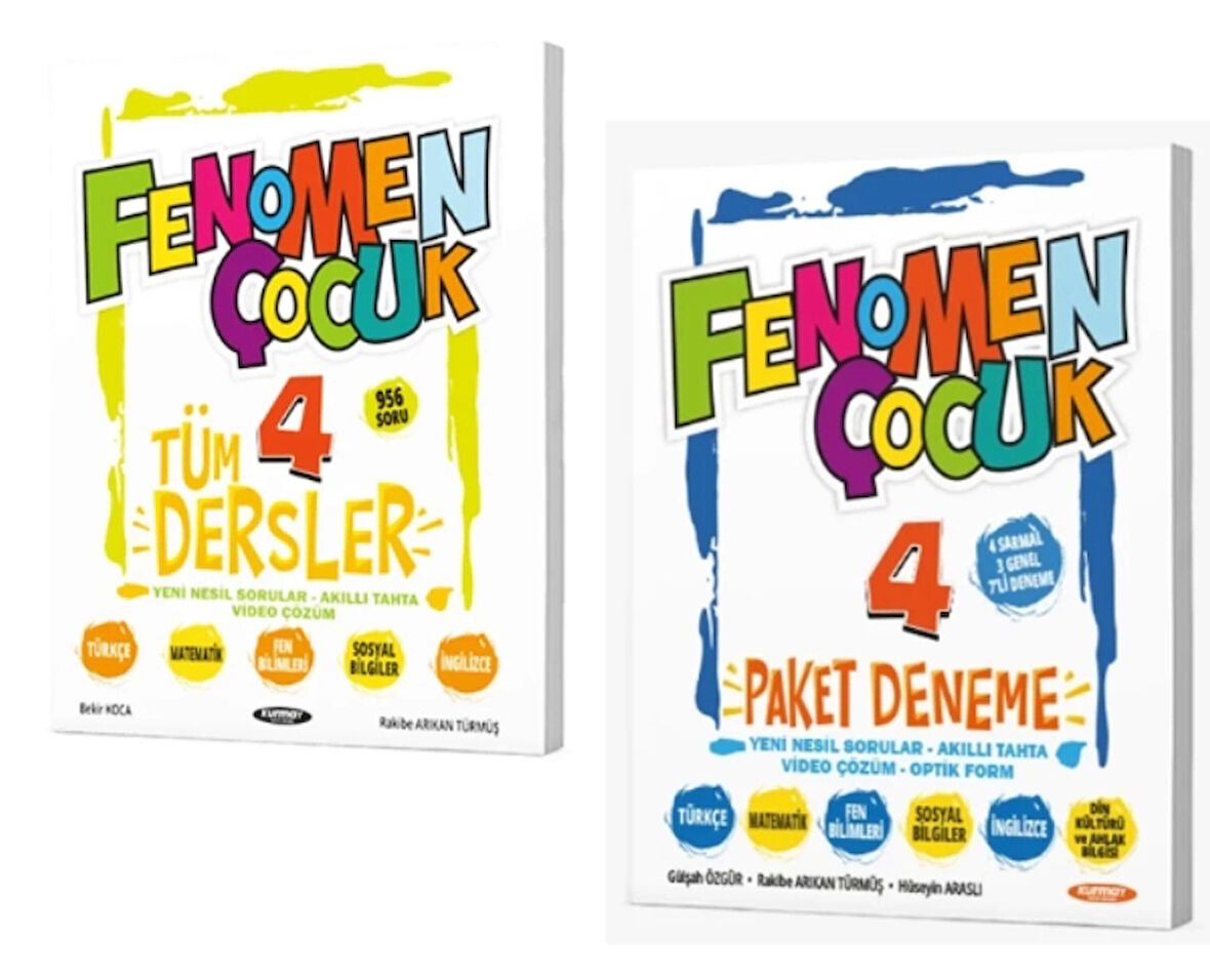 FENOMEN YAYINCILIK 4 Tüm Dersler Yeni Nesil Soru Bankası ve Paket Deneme