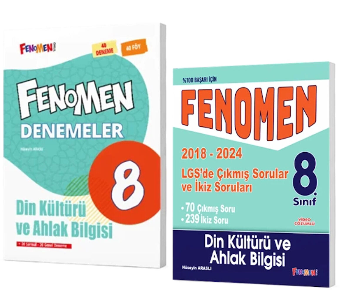 FENOMEN YAYINLAR 8. SINIF Din Kültürü ve Ahlak Bilgisi Denemeler + Çıkmış Sorular (2018-2024)
