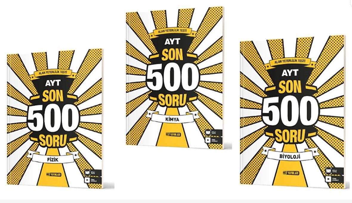 HIZ YAYINLARI AYT SON 500 Soru Fizik - Kimya - Biyoloji Denemeleri (3 Kitap)