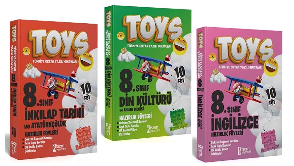 İsem Yayıncılık 8. Sınıf TOYS İnkilap + Din + İngilizce Soru Bankası Seti
