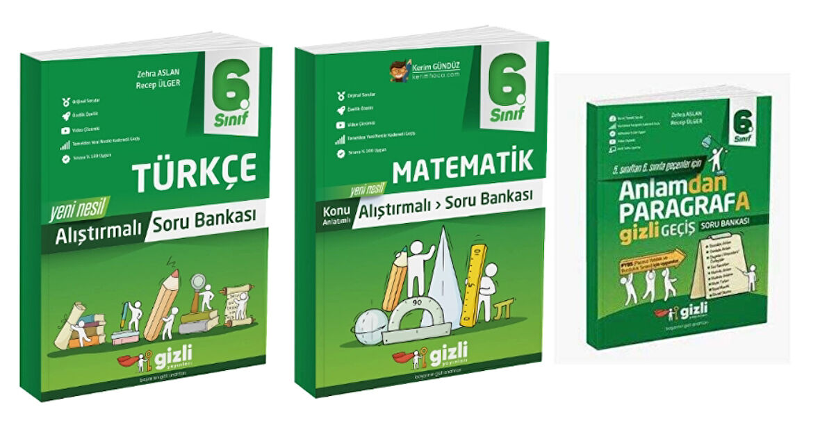 6. Sınıf Türkçe+Matematik+Paragraf Alıştırmalı Soru Bankası