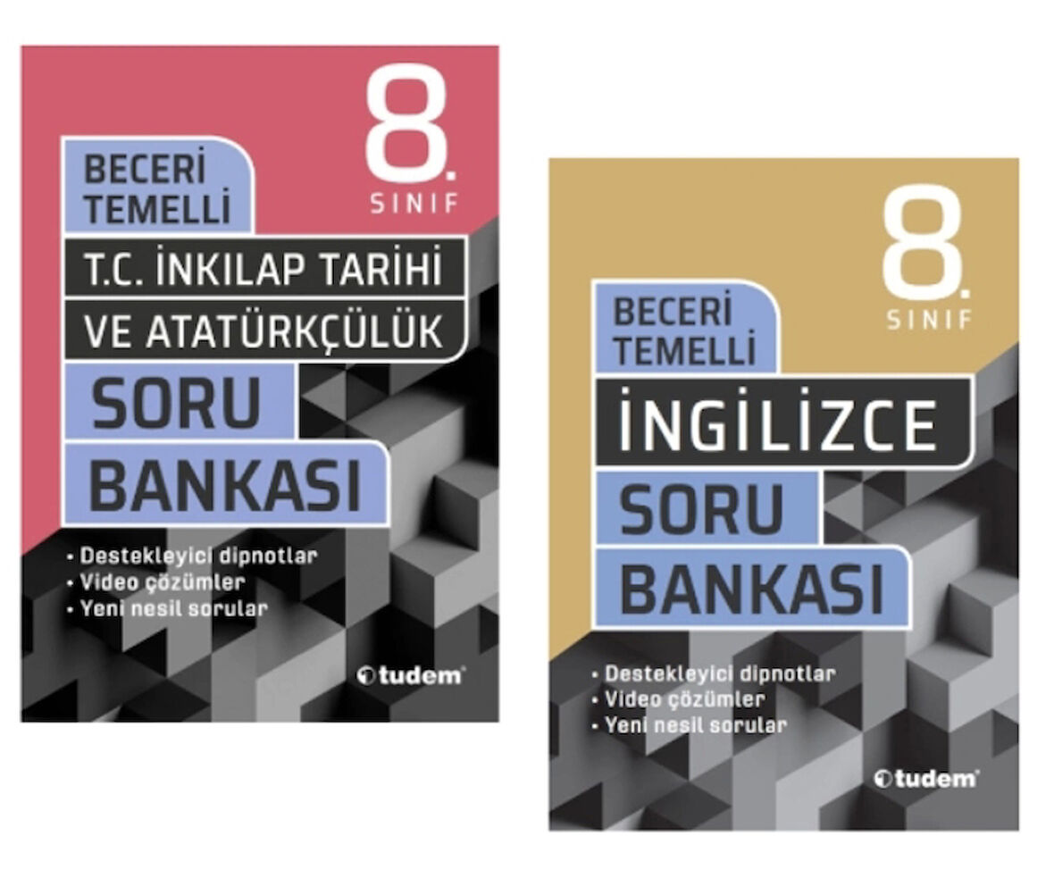 TUDEM YAYINLARI 8.SINIF LGS BECERİ TEMELLİ T.C İNKİLAP TARİHİ - İNGİLİZCE SORU BANKASI