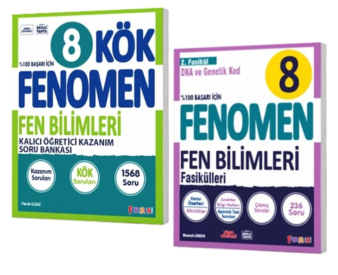 FENOMEN YAYINLARI 8. SINIF Kök Fen Bilimleri Soru Bankası + Fen Bilimleri 2. Fasikül (DNA Ve Genetik Kod)(2 KİTAP)