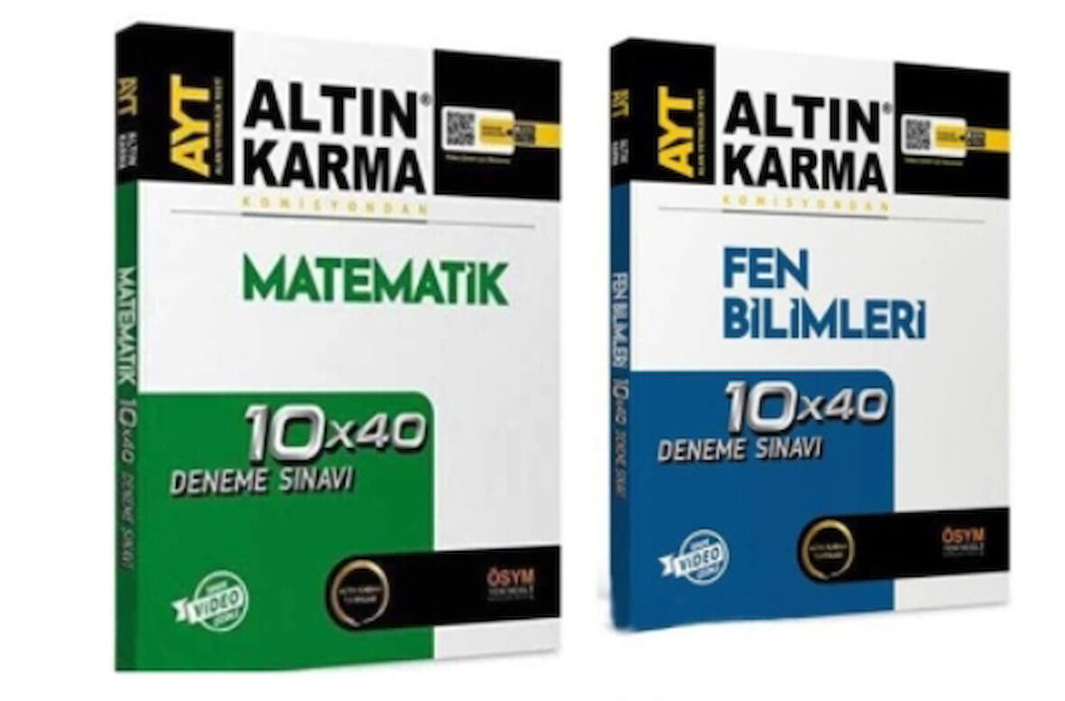 ALTIN KARMA YAYINLARI AYT MATEMATİK+AYT FEN BİLİMLERİ 40'LI DENEME