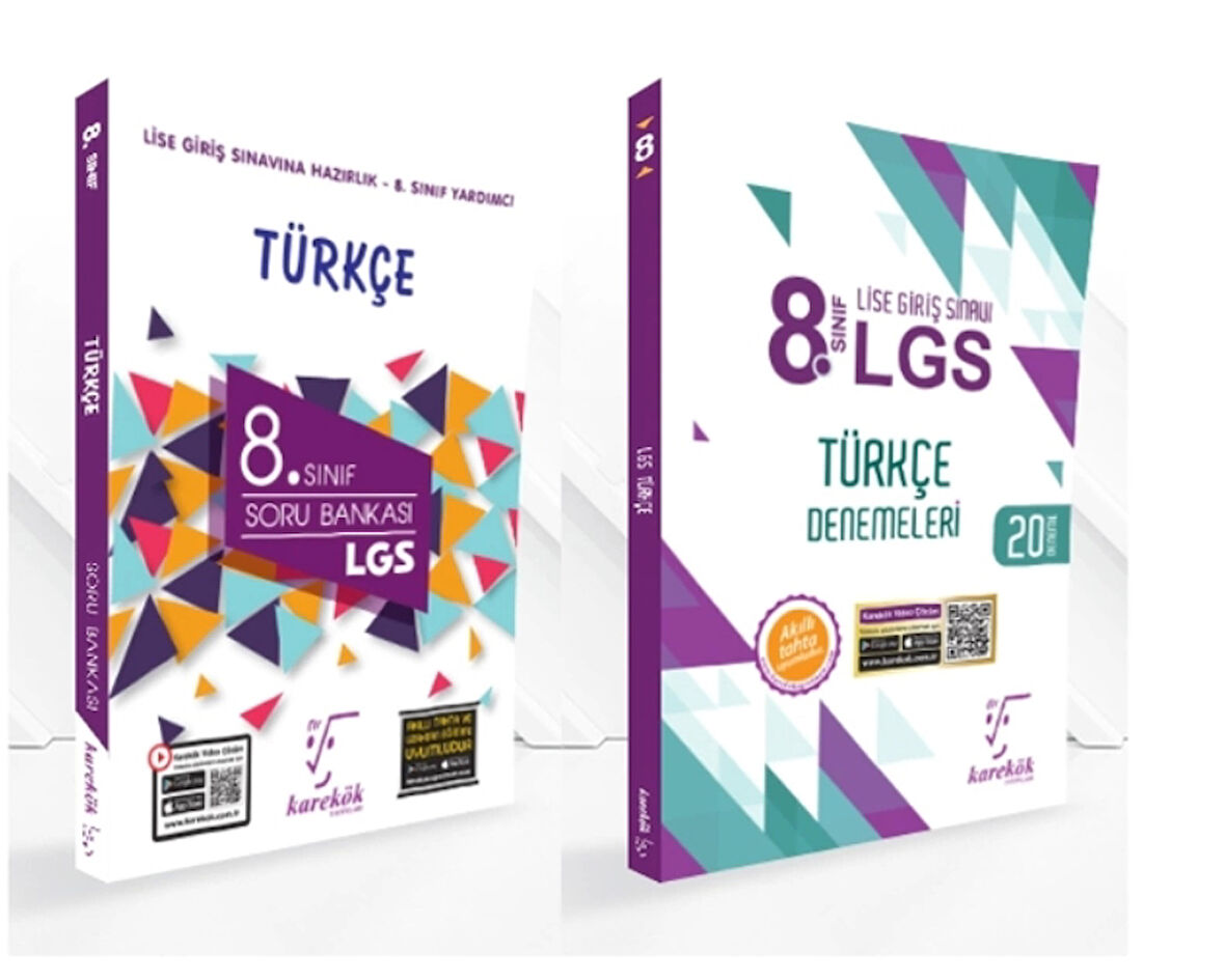 KARE KÖK YAYINLARI LGS 8.SINIF TÜRKÇE SORU BANKASI +TÜRKÇE 20'li DENEME KİTABI