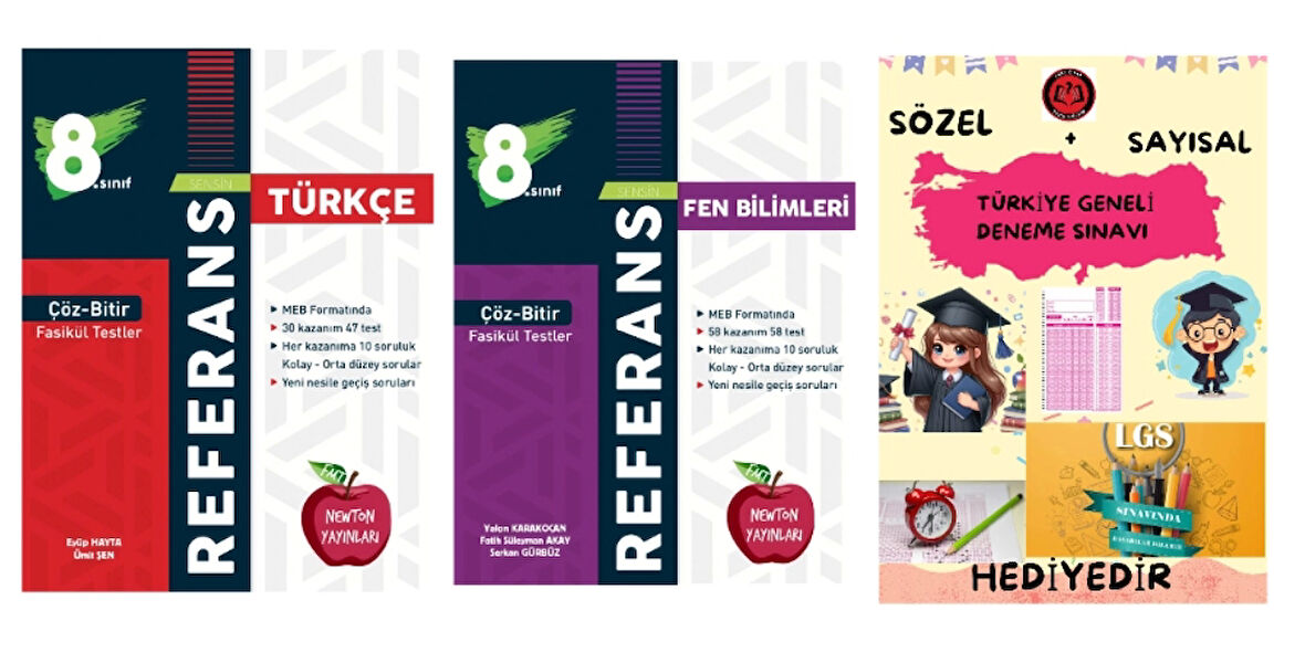 NEWTON YAYINLARI 8.SINIF ÇÖZ BİTİR REFERANS TÜRKÇE + FEN BİLİMLERİ FASİKÜL TESTLER + HEDİYE