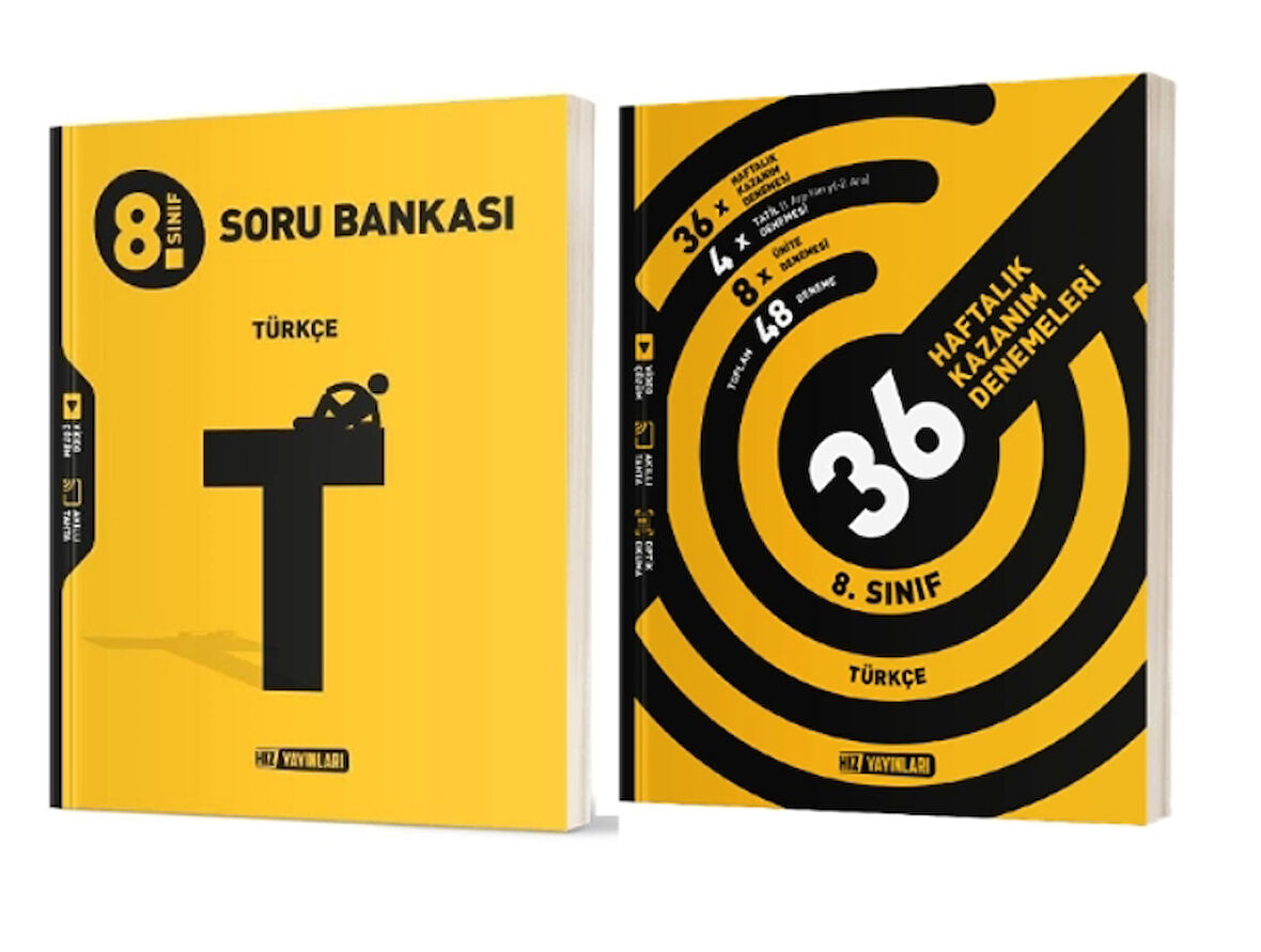 HIZ YAYINLARI 8. Sınıf Türkçe Soru Bankası + 36 Haftalık Deneme