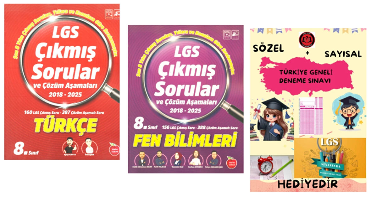 NEWTON YAYINLARI 2018-2025 TÜRKÇE - FEN BİLİMLERİ LGS ÇIKMIŞ SORULAR VE ÇÖZÜM AŞAMALARI - HEDİYE