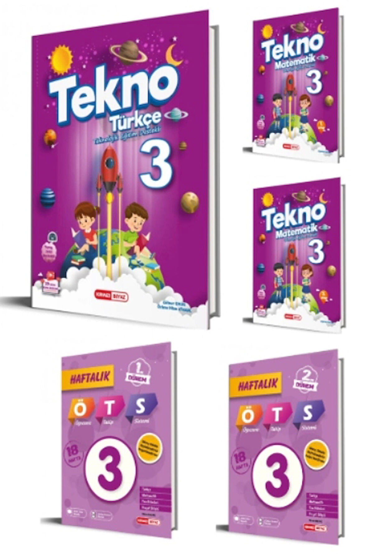 KIRMIZI BEYAZ YAYINLARI 3.SINIF TÜRKÇE - MATEMATİK 1/2 - HAFTALIK ÖĞRENME TAKİP SİSTEMİ 1/2 5'Lİ SET