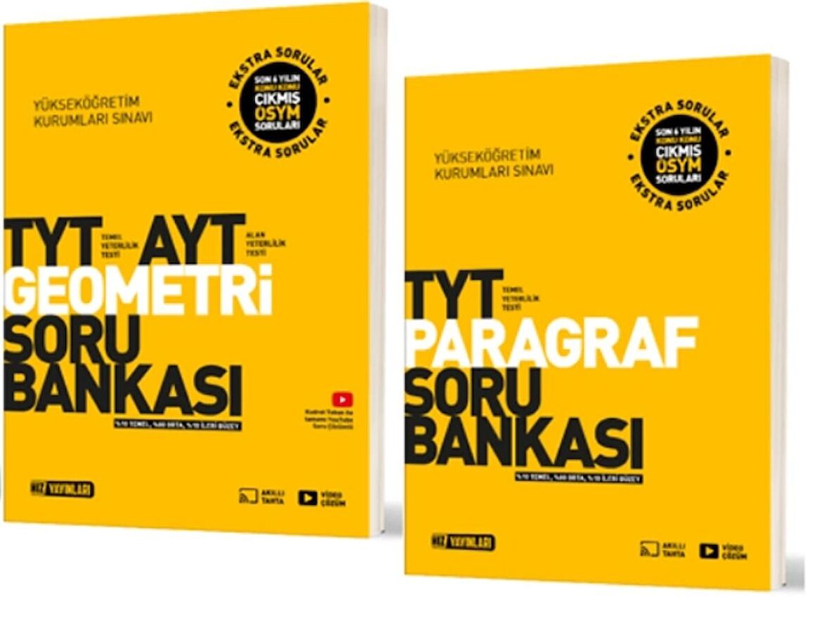 HIZ YAYINLARI TYT - AYT GEOMETRİ + TYT PARAGRAF SORU BANKASI