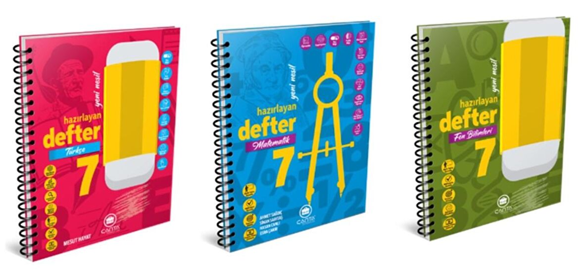 Çanta Yayıncılık 7. Sınıf – Türkçe - Matematik ve Fen Bilimleri Hazırlayan Defter (3 Kitap)