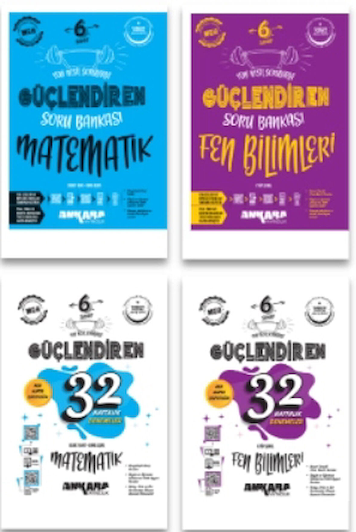 ANKARA YAYINCILIK 6. Sınıf Matematik - Fen Güçlendiren Soru Bankaları ve 32 Haftalık Denemeler