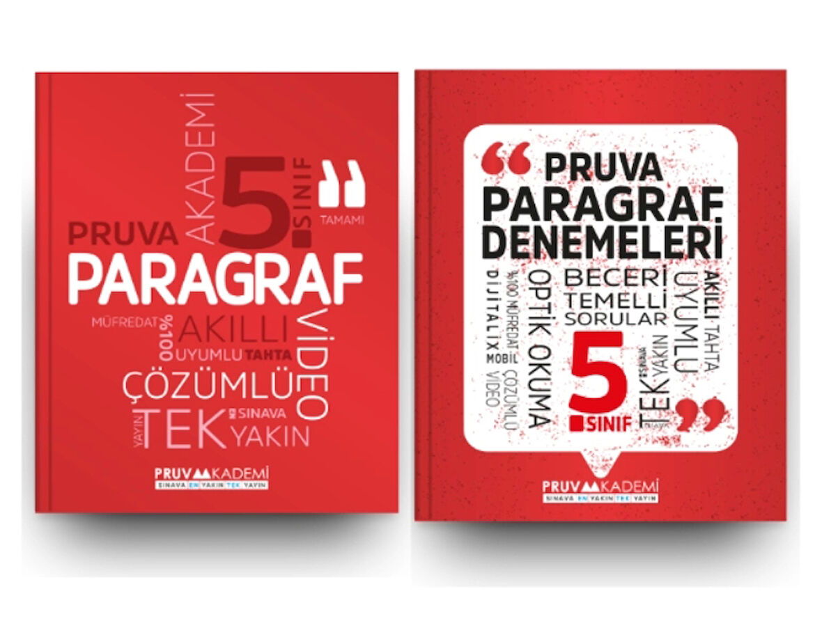 PRUVA AKADEMİ YAYINLARI 5.SINIF PARAGRAF SORU BANKASI+PARAGRAF DENEME