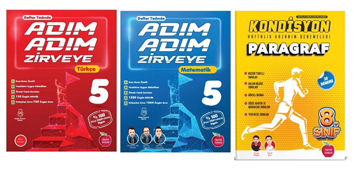 Newton Yayınları 5.Sınıf Adım Adım Zirveye Türkçe + Matematik + Paragraf Deneme