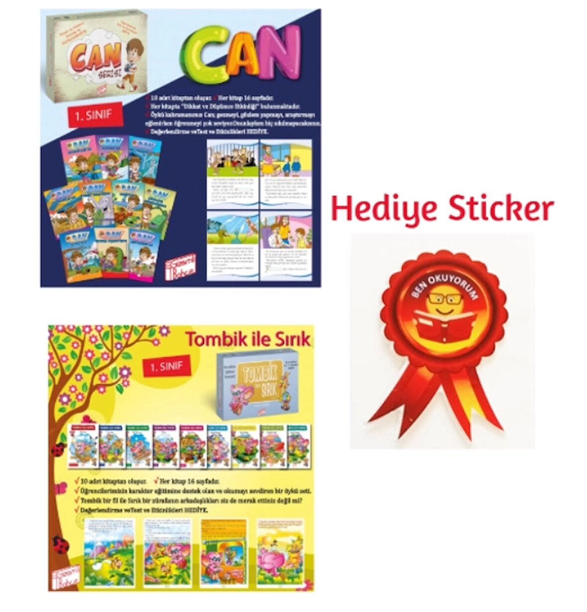 GİZEMLİ BAHÇE 1.SINIF CAN SERİSİ 10'LU HİKAYE - TOMBİK İLE SIRIK 10'LU HİKAYE SETİ