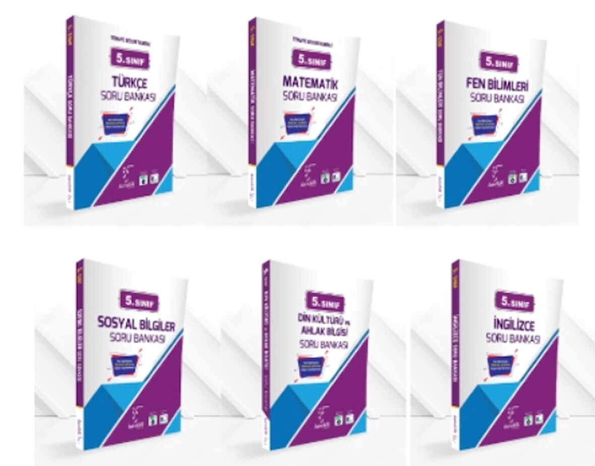 KAREKÖK YAYINLARI 5.SINIF TÜRKÇE+MATEMATİK+FEN BİL.+SOSYAL+İNGİLİZCE+DİN (MAARİF MODELİ) SORU BANKASI SETİ