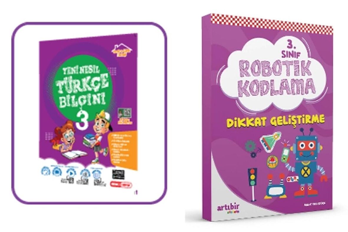 KIRMIZI BEYAZ 3.SINIF TÜRKÇE BİLGİNİ VE ARTIBİR YAYINCILIK ROBOTİK KODLAMA (2 Kitap)