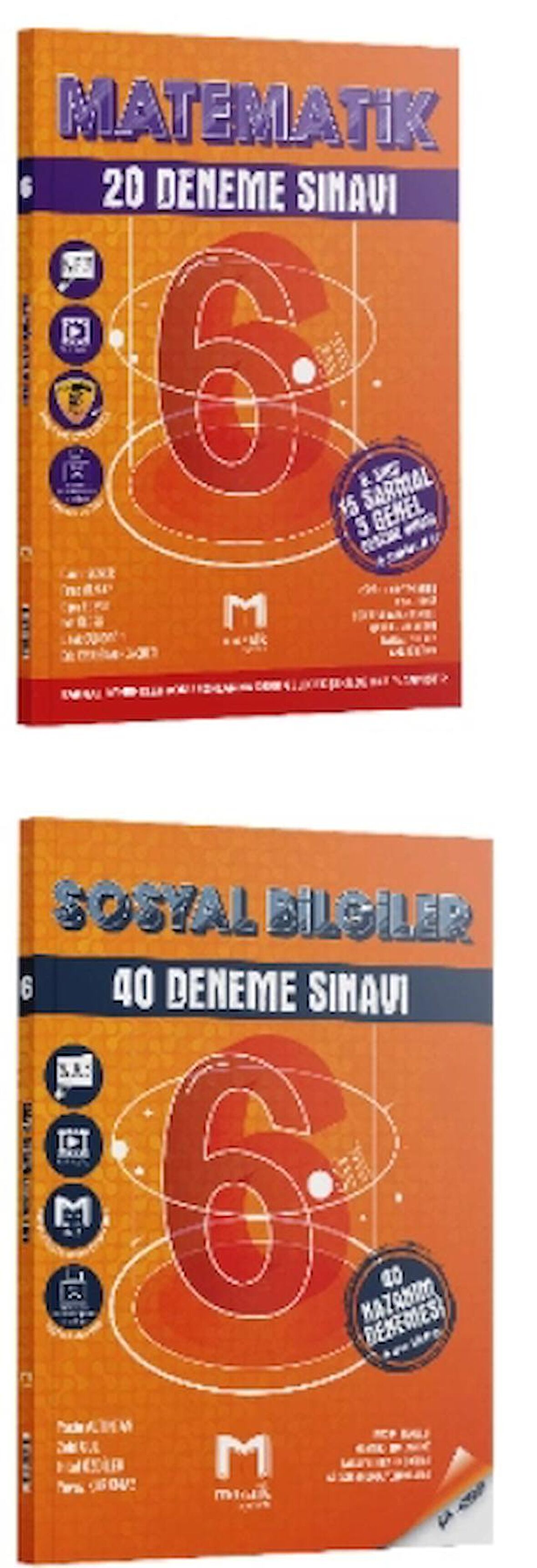 MOZAİK YAYINLARI 6. Sınıf  Matematik 20 Deneme Sınavı ve Sosyal Bilgiler 40 Deneme Sınavı (2 Kitap)
