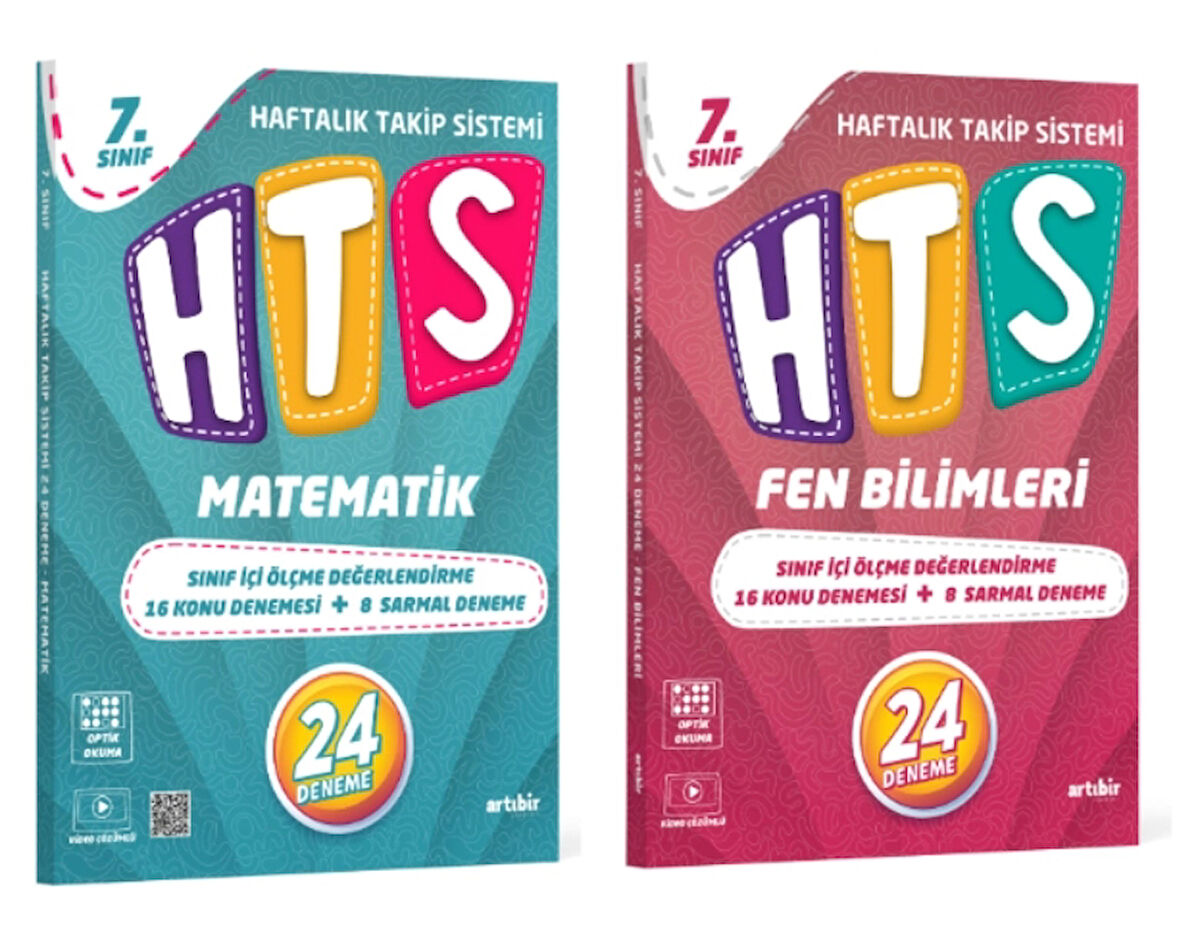 ARTIBİR YAYINLARI 7.SINIF HTS MATEMATİK - FEN BİLİMLERİ HAFTALIK TAKİP SİSTEMİ 24 DENEME
