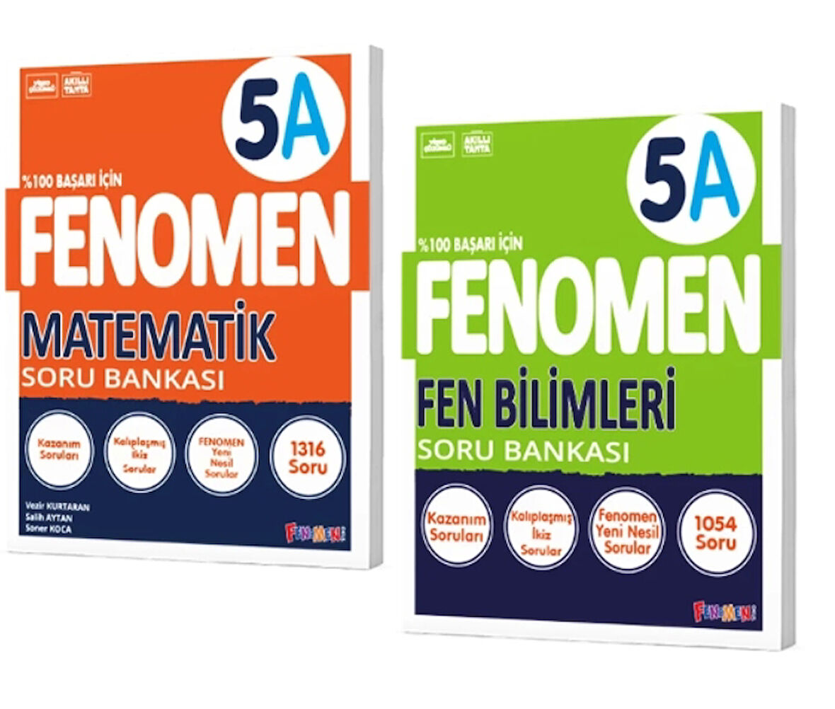 FENOMEN YAYINLARI 5 Matematik A Soru Bankası + Fen Bilimleri A Soru Bankası