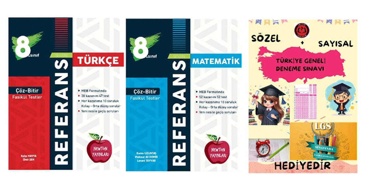 NEWTON YAYINLARI 8.SINIF ÇÖZ BİTİR REFERANS TÜRKÇE + MATEMATİK FASİKÜL TESTLER + HEDİYE