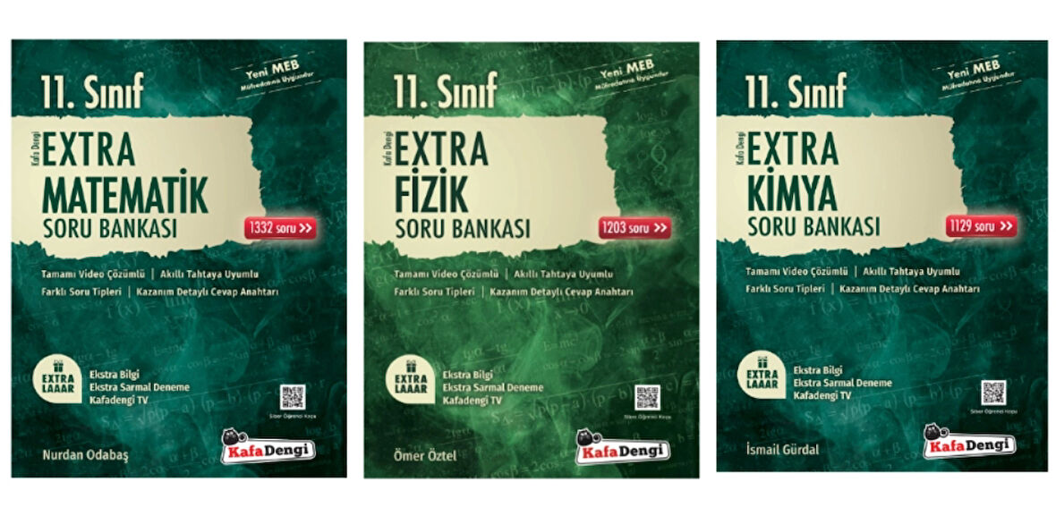 Kafa Dengi Yayınları 11. Sınıf Sayısal Set Matematik - Fizik - Kimya Extra Soru Bankası